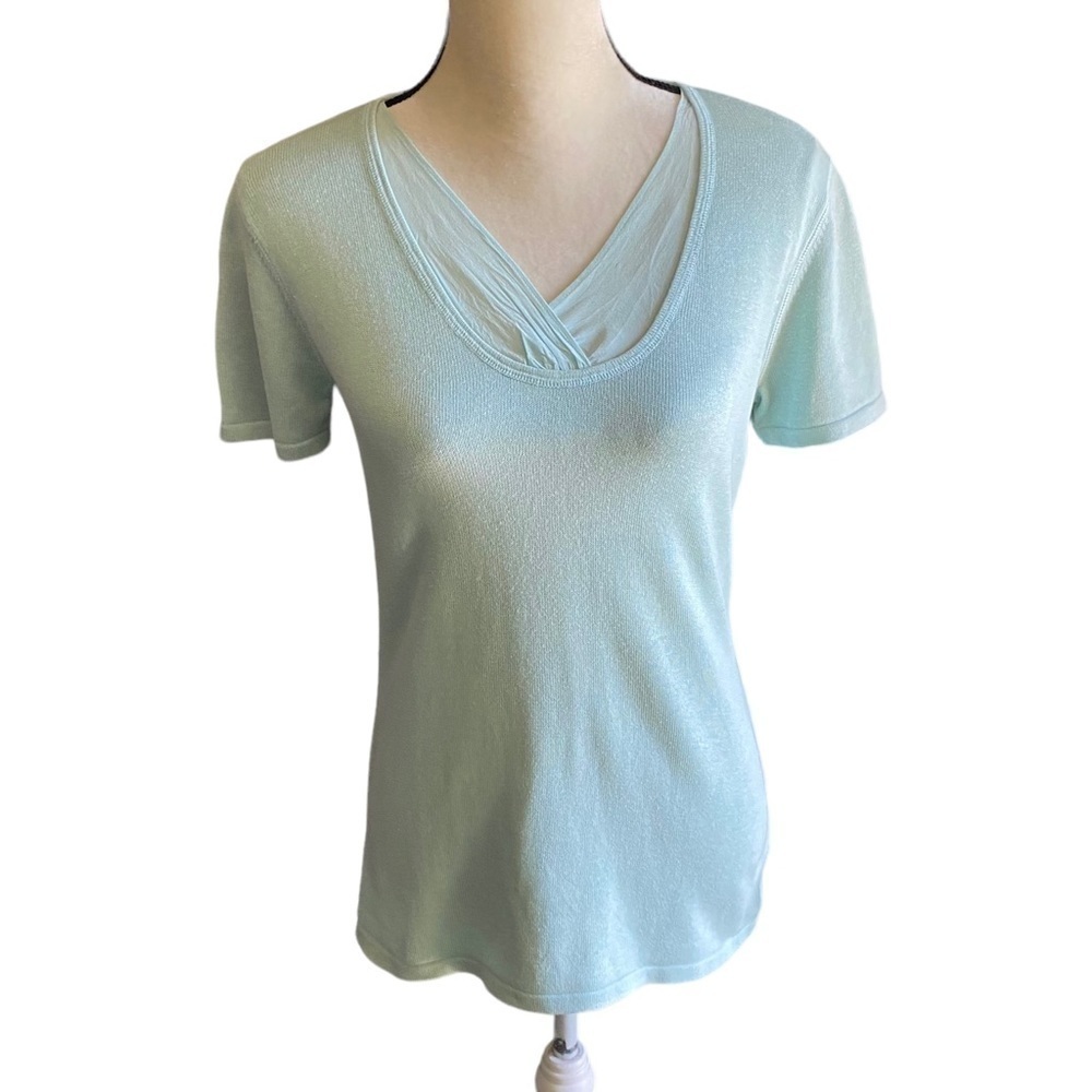 J JILL-MINT GREEN SWEATER TOP-SIZE SMALL